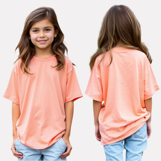 Peach Oversized T-Shirt with Extended Sleeves