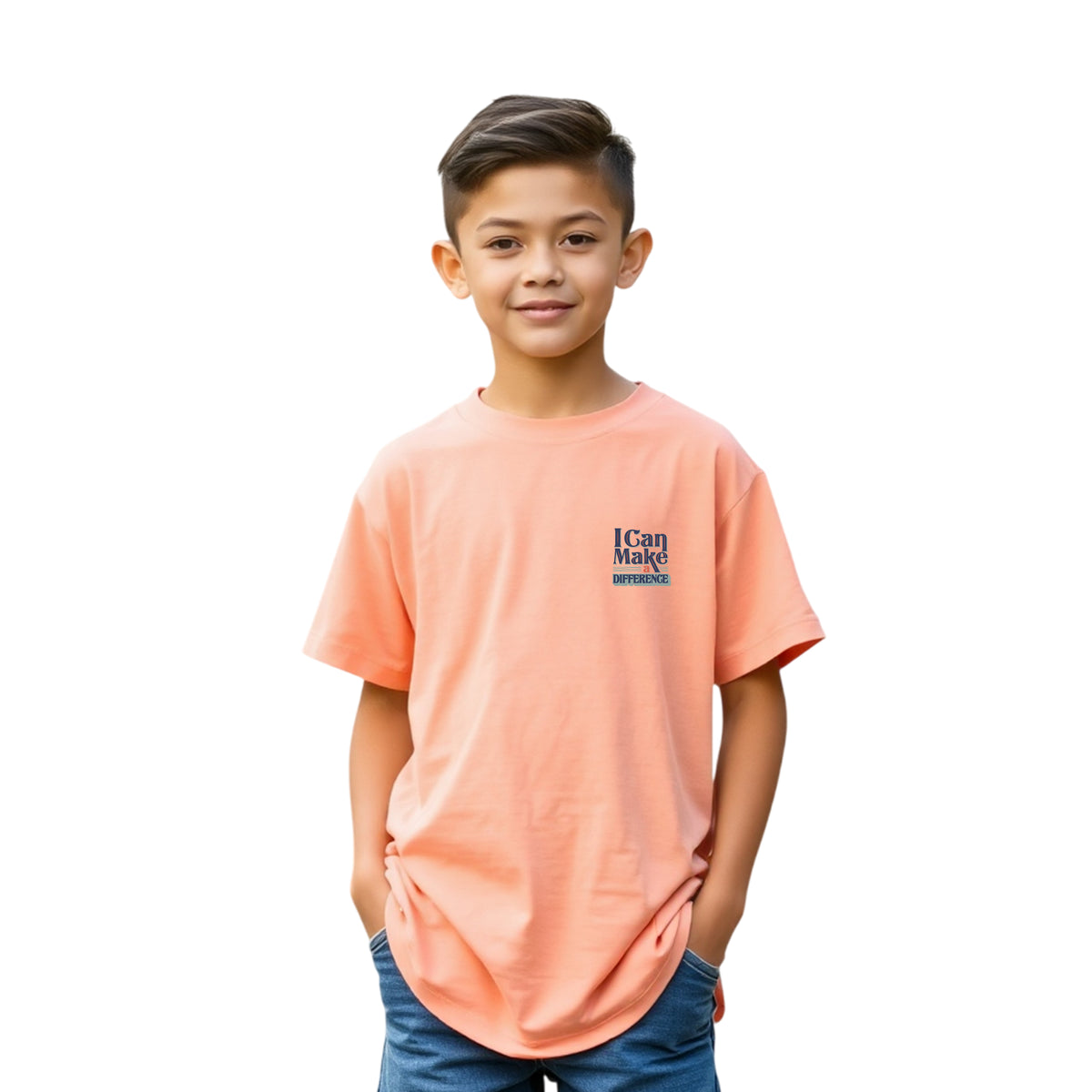 Peach Oversized T-Shirt with Extended Sleeves