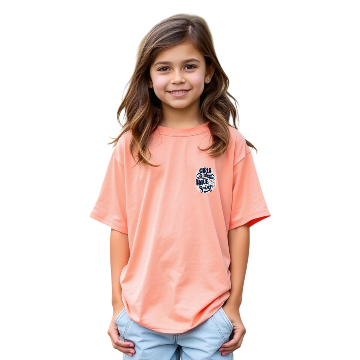 Peach Oversized T-Shirt with Extended Sleeves