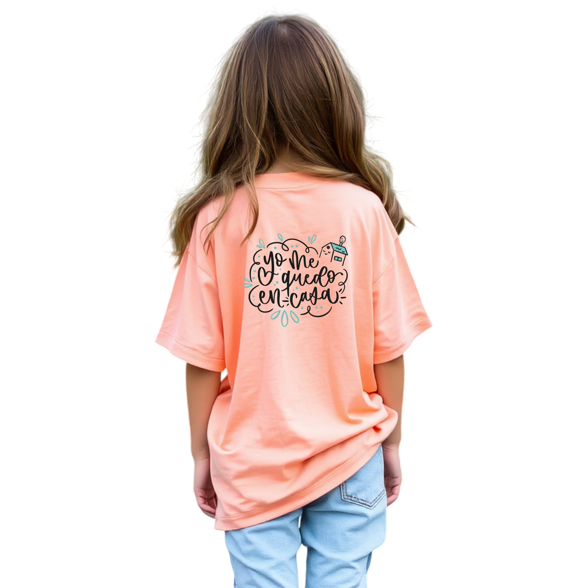 Peach Oversized T-Shirt with Extended Sleeves