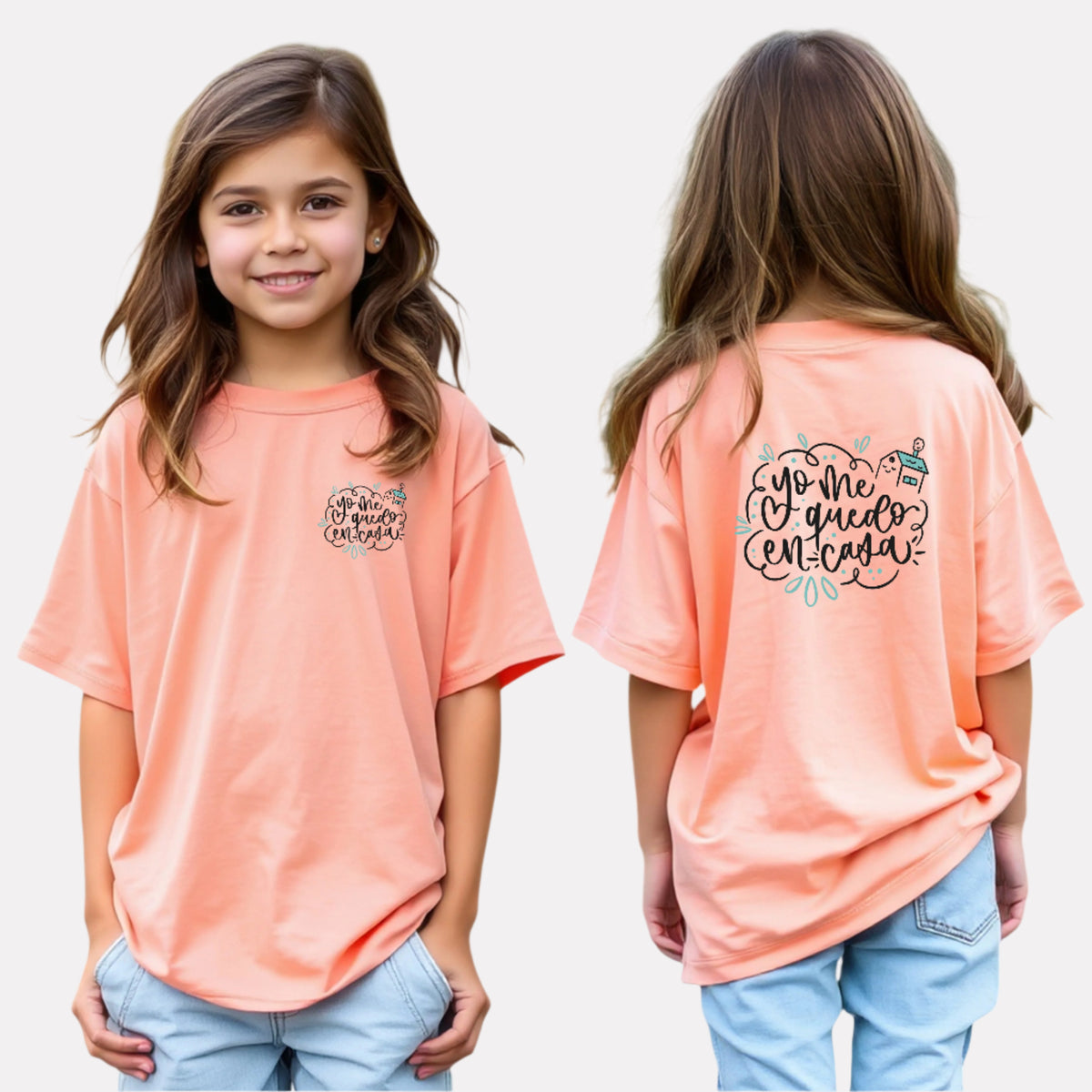 Peach Oversized T-Shirt with Extended Sleeves