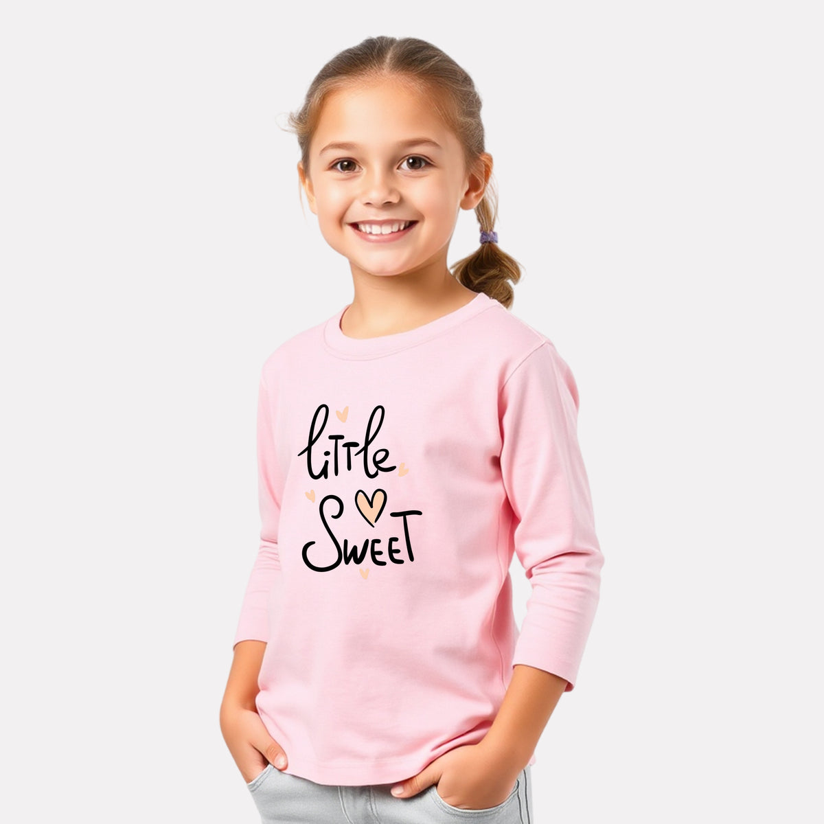 Cotton Full Sleeve Round Neck T-Shirt for Girls