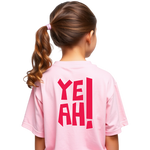 Girls Printed Oversized Cotton T-Shirt Pink Color