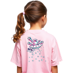 Girls Printed Oversized Cotton T-Shirt Pink Color
