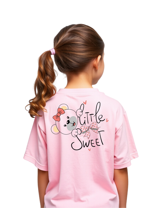 Girls Printed Oversized Cotton T-Shirt Pink Color