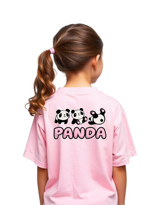 Girls Printed Oversized Cotton T-Shirt Pink Color