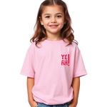 Girls Printed Oversized Cotton T-Shirt Pink Color