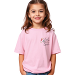 Girls Printed Oversized Cotton T-Shirt Pink Color