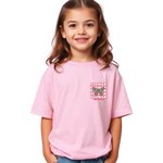 Girls Printed Oversized Cotton T-Shirt Pink Color