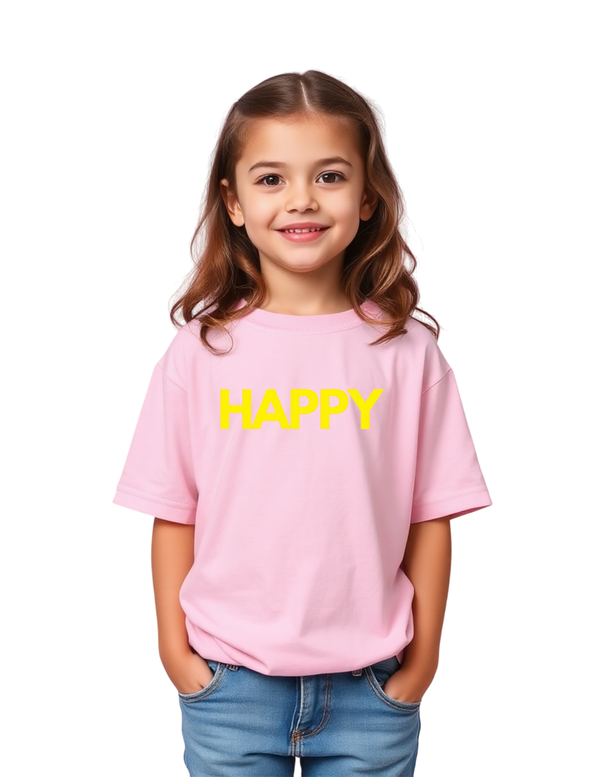 Girls Printed Oversized Cotton T-Shirt Pink Color