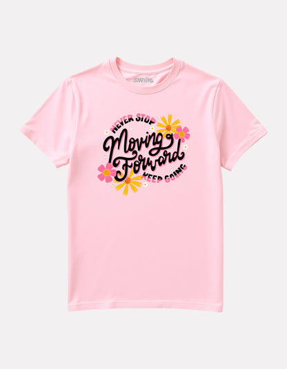 Junior Girl Printed Baby Pink Cotton T-Shirt