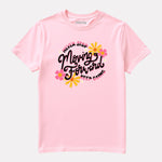 Junior Girl Printed Baby Pink Cotton T-Shirt