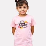 Junior Girl Printed Baby Pink Cotton T-Shirt