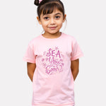 Junior Girl Printed Baby Pink Cotton T-Shirt