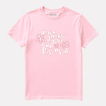 Junior Girl Printed Regular Fit Baby Pink T-Shirt