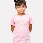 Junior Girl Printed Regular Fit Baby Pink T-Shirt