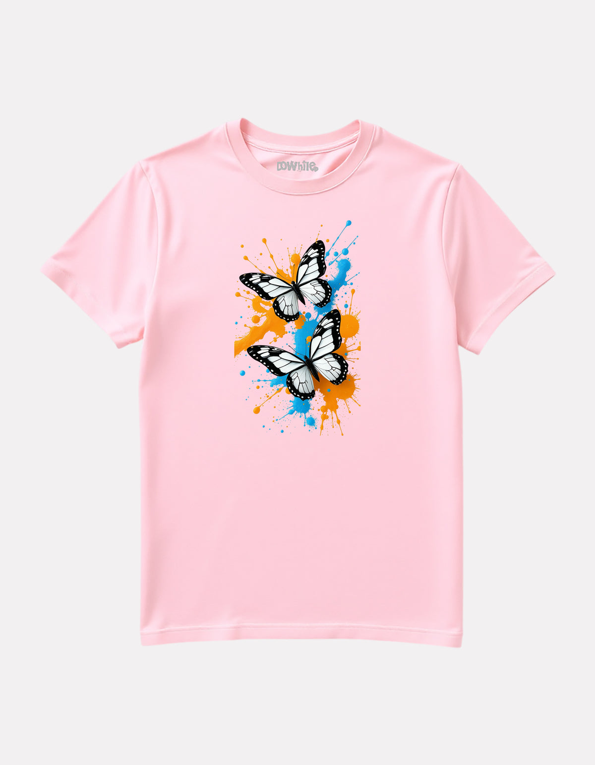 Printed Regular Fit Baby Pink Cotton T-Shirt for Junior Girls