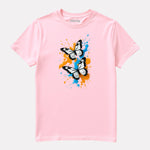 Printed Regular Fit Baby Pink Cotton T-Shirt for Junior Girls