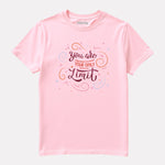 Printed Baby Pink Cotton T-Shirt for Junior Girls