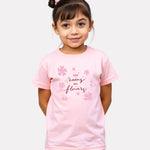 Printed Baby Pink Cotton T-Shirt for Junior Girls