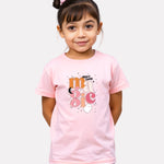 Junior Girl Printed Baby Pink Cotton T-Shirt