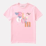 Junior Girl Printed Baby Pink Cotton T-Shirt