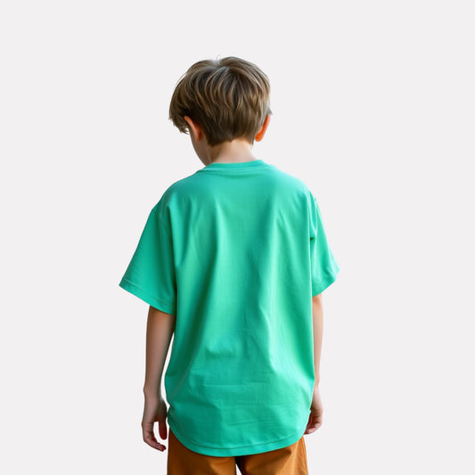 Boys' Oversized T-Shirt – Green with Print