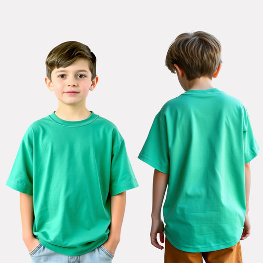 Boys' Oversized T-Shirt – Green with Print