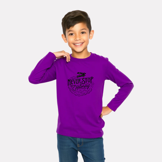 Full Sleeve Round Neck Printed T-Shirt for Boys