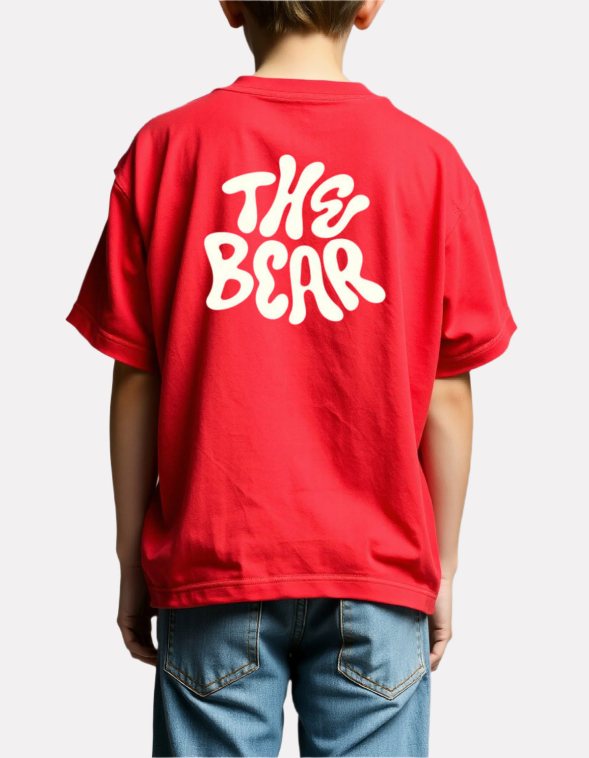 Boys Printed Oversized Cotton T-Shirt Red Color
