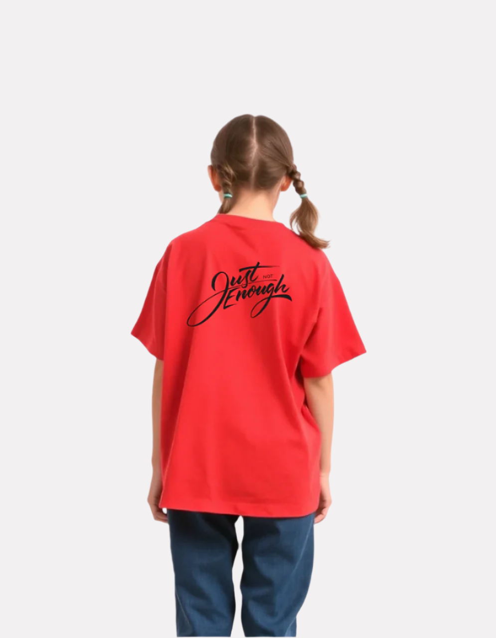 Girls Printed Oversized T-Shirt Red Color