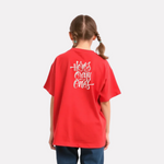 Girls Printed Oversized T-Shirt Red Color