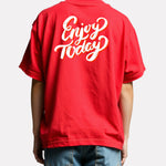 Boys Printed Oversized Cotton T-Shirt Red Color