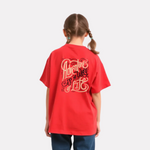 Girls Printed Oversized T-Shirt Red Color