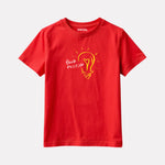 Junior Boy Red Color Graphic Printed -Shirt