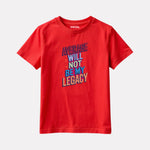 Junior Boy Red Color Graphic Printed T-Shirt