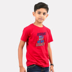 Junior Boy Red Color Graphic Printed T-Shirt
