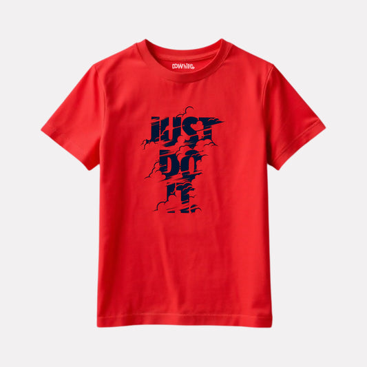 Junior Girl Printed Red Casual Cotton T-Shirt