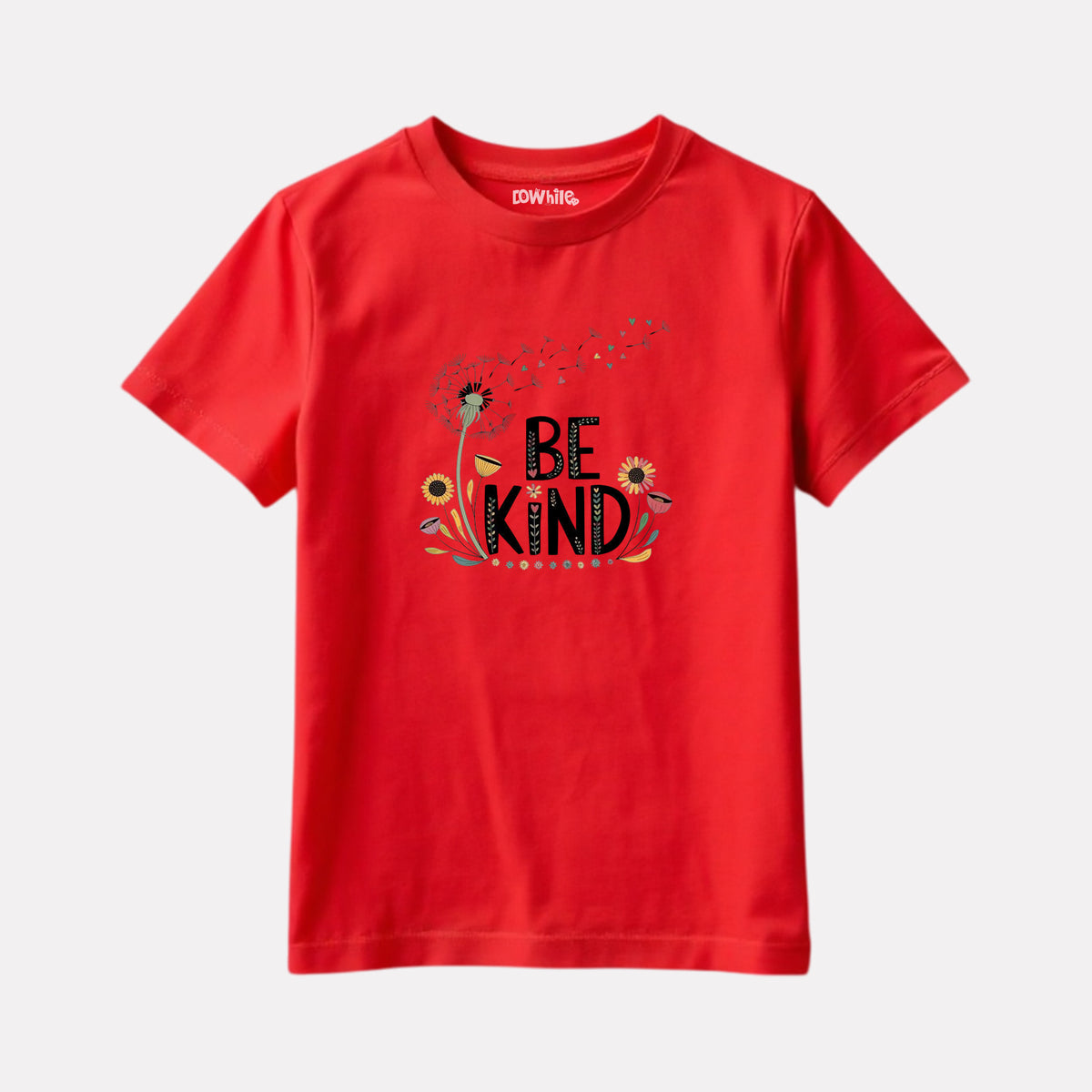 Junior Girl Printed Red Casual Cotton T-Shirt
