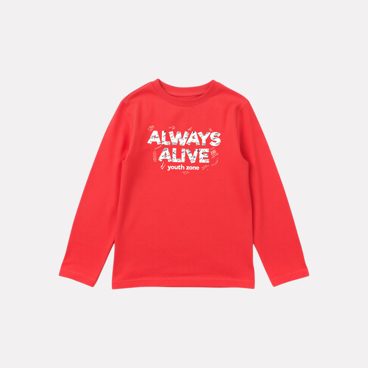 Stylish Full Sleeve Red Cotton Printed T-Shirt