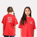 Girls Printed Oversized T-Shirt Red Color