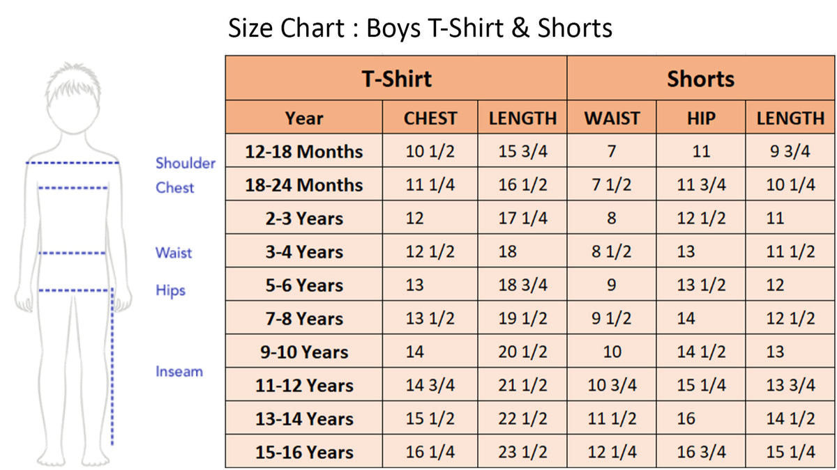 White T-Shirt with Matching Shorts for Boy