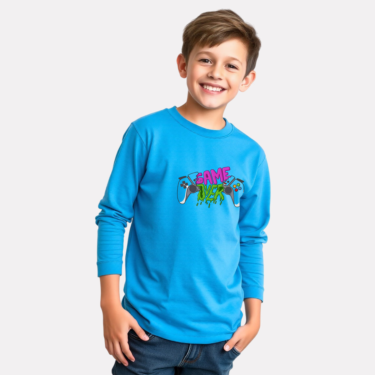 Casual Full Sleeve Round Neck Tee for Boys
