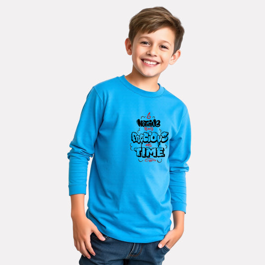 Casual Full Sleeve Round Neck Tee for Boys