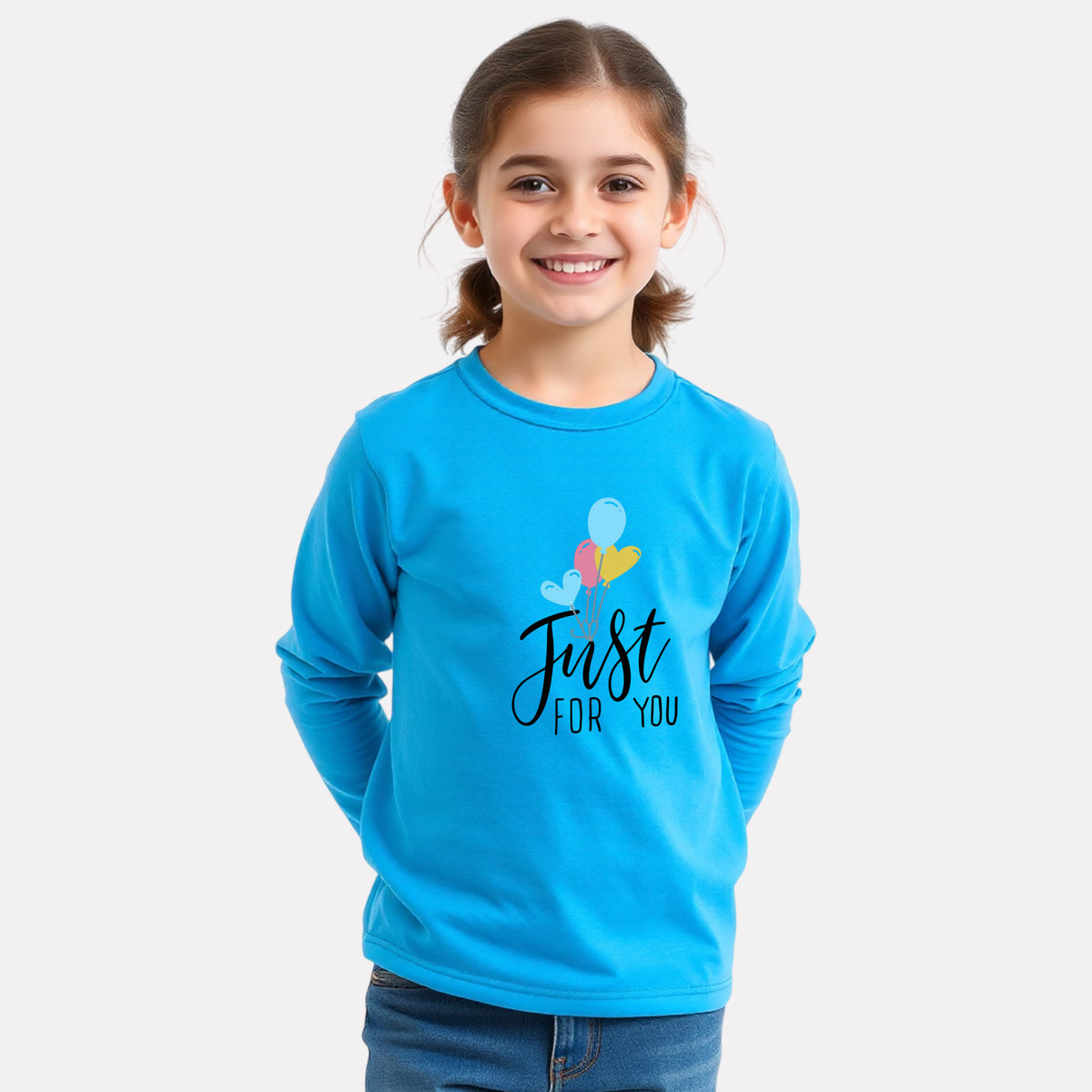 Comfy Round Neck Full Sleeve T-Shirt for Girls