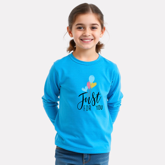 Comfy Round Neck Full Sleeve T-Shirt for Girls