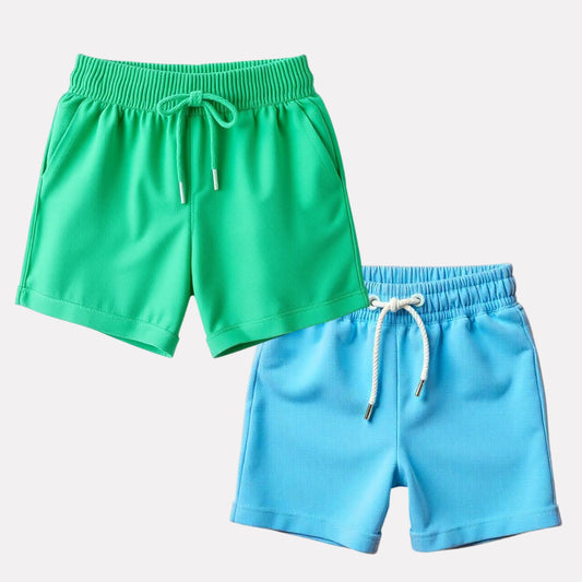 Girls Pack Of 2 Plain Pure Cotton Shorts