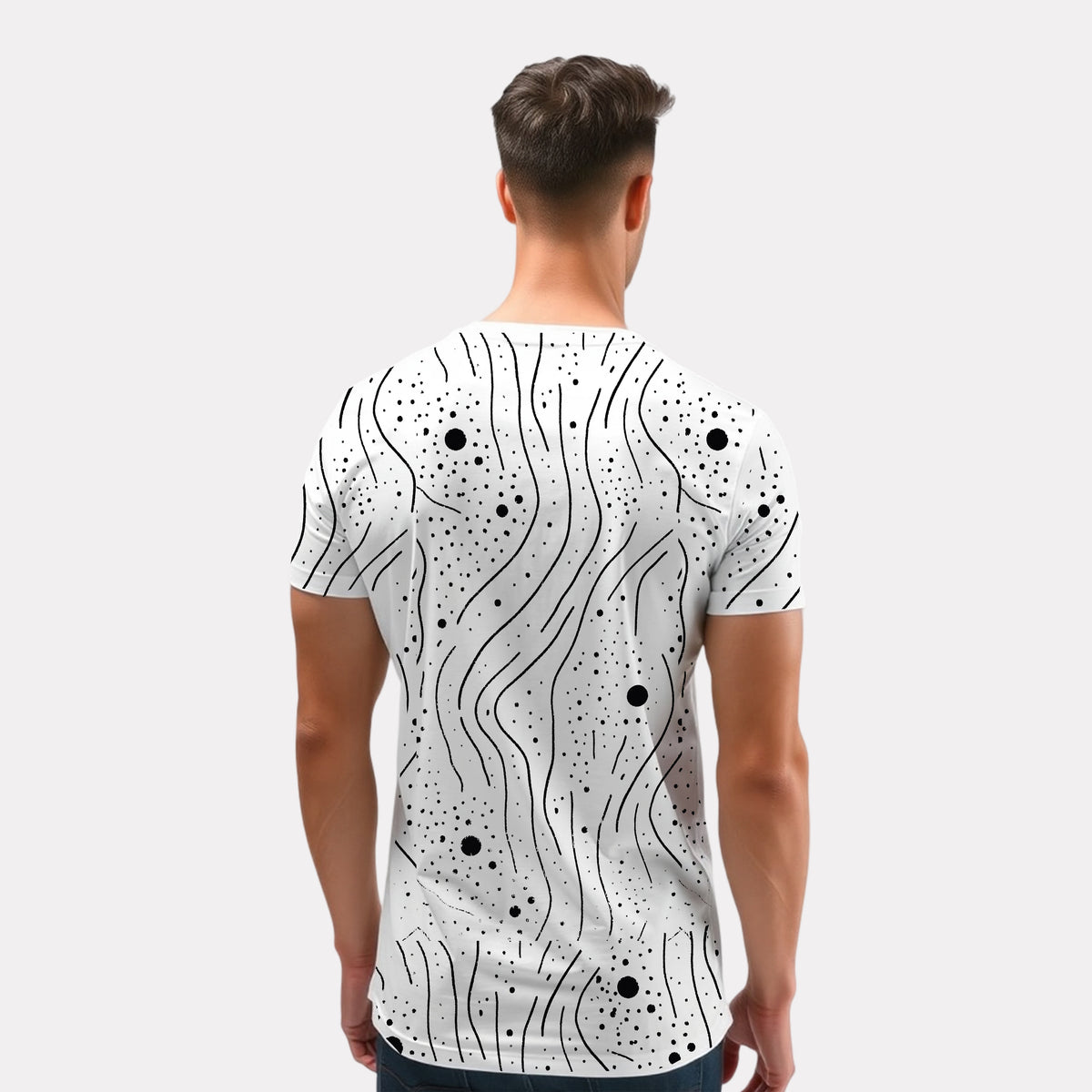 Men's 3-Pack Printed Round Neck Cotton T-Shirts
