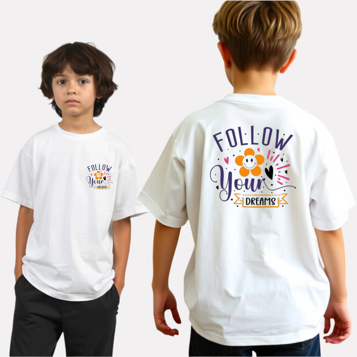 Boys Printed Extended Sleeves Oversized T-shirt