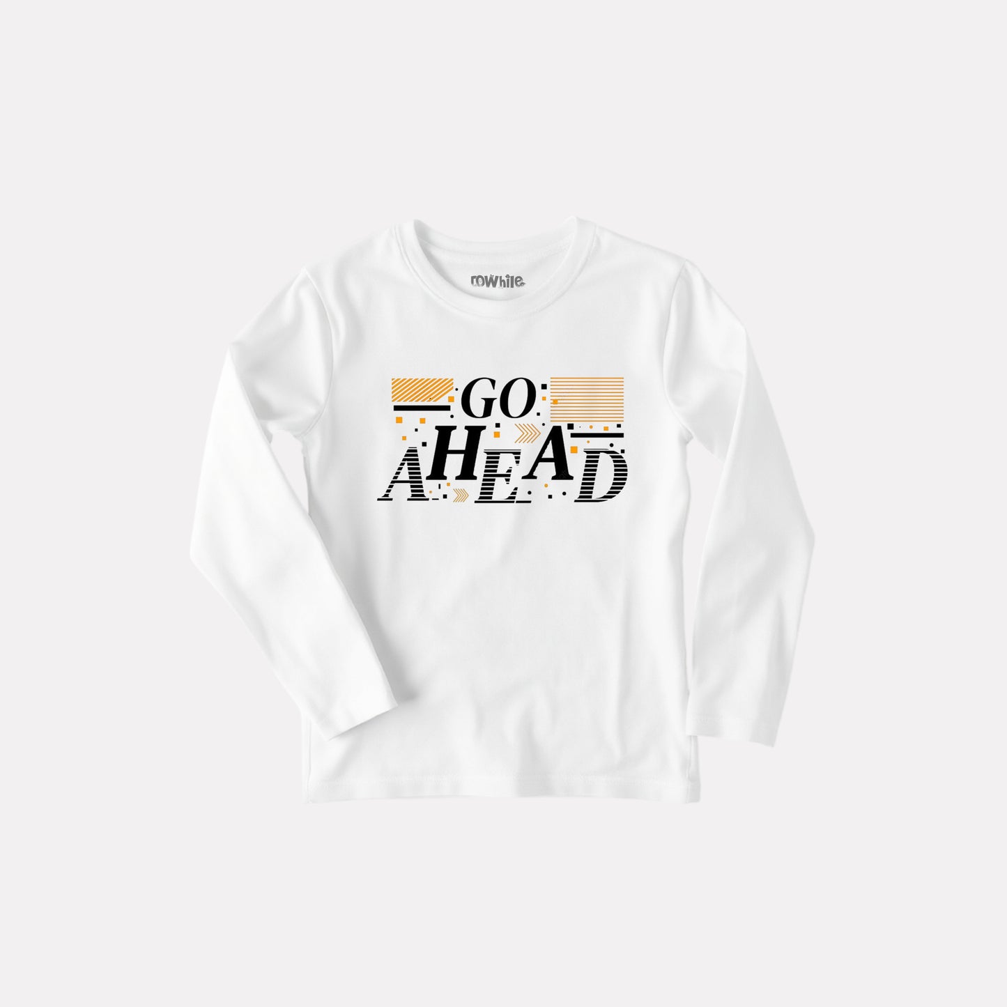 Trendy Graphic Printed Boy Cotton Full Sleeve T-Shirt (White)